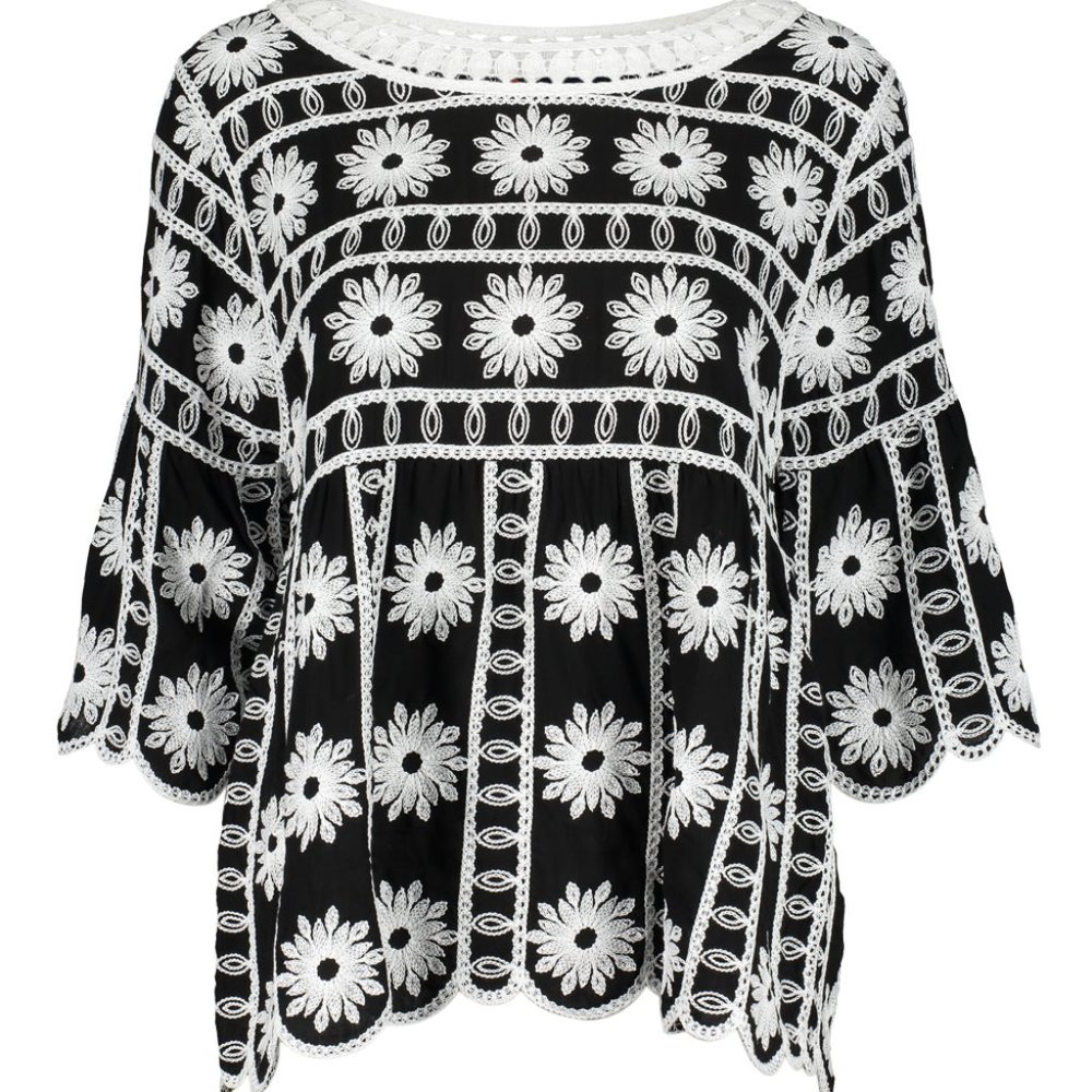 Black Embroidered Top